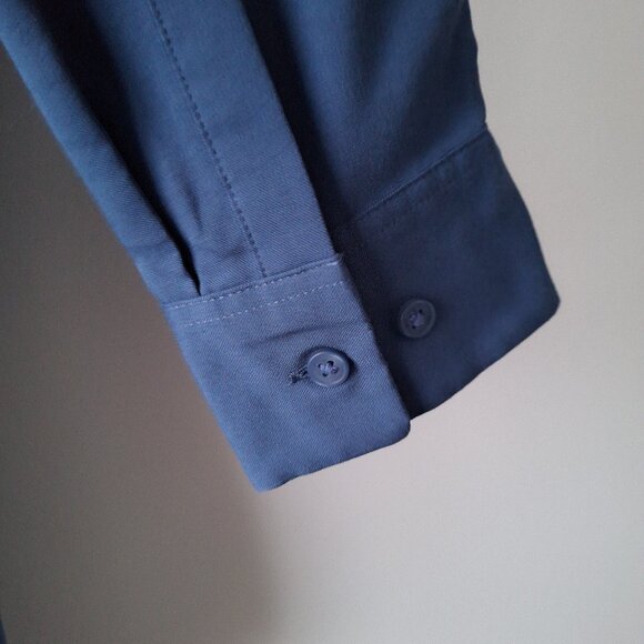 Uniqlo WOMEN'S RAYON LONG SLEEVE BLOUSE - Size S (Blue) - Picture 6 of 8